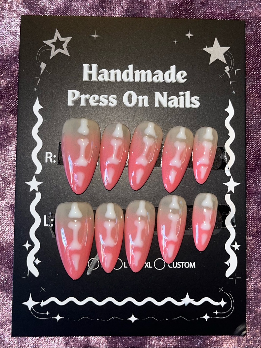 Handmade Pink Press On Nails - Glam Almond Set